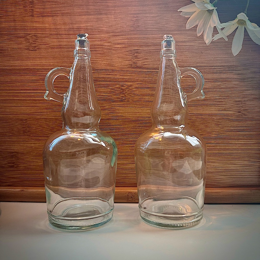 ✨NWOT✨ Cute Cottagecore Glass Jars With Cork and Handle (Set of 2)